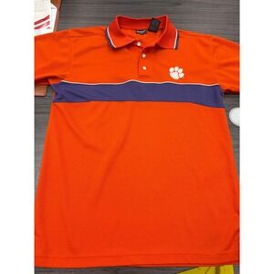 Clemson Tigers‎ Polo Shirt Mens Medium Orange Pro Edge Embroidered Logo